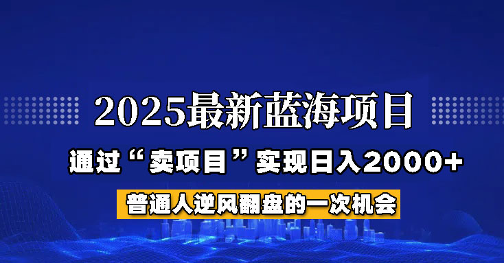 2025年蓝海项目，如何通过“网创项目”日入2000+-蜜桃网创