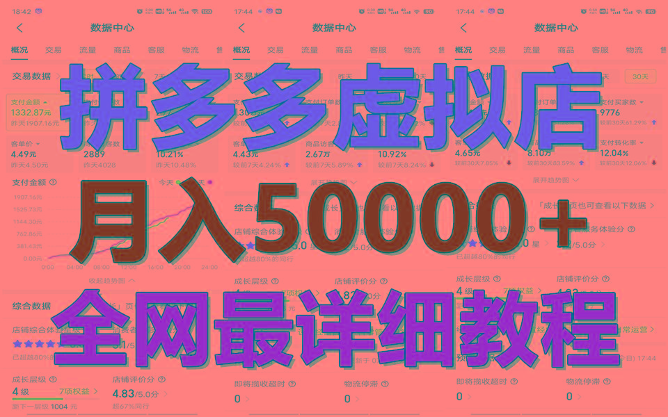 拼多多虚拟电商训练营月入50000+你也行，暴利稳定长久，副业首选-蜜桃网创
