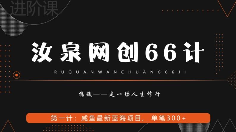 汝泉网创66计之第1计：闲鱼长期稳定项目，单笔变现300+-蜜桃网创