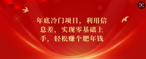 年底冷门项目，利用信息差，实现零基础上手，轻松赚个肥年钱【揭秘】-蜜桃网创