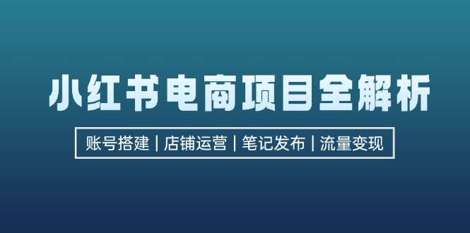 小红书电商项目全解析，包括账号搭建、店铺运营、笔记发布  实现流量变现-蜜桃网创