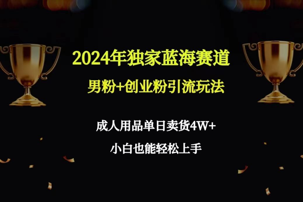 2024年独家蓝海赛道男粉+创业粉引流玩法，成人用品单日卖货4W+保姆教程-蜜桃网创