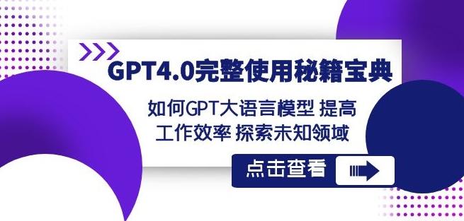 GPT4.0完整使用-秘籍宝典：如何GPT大语言模型提高工作效率探索未知领域-蜜桃网创
