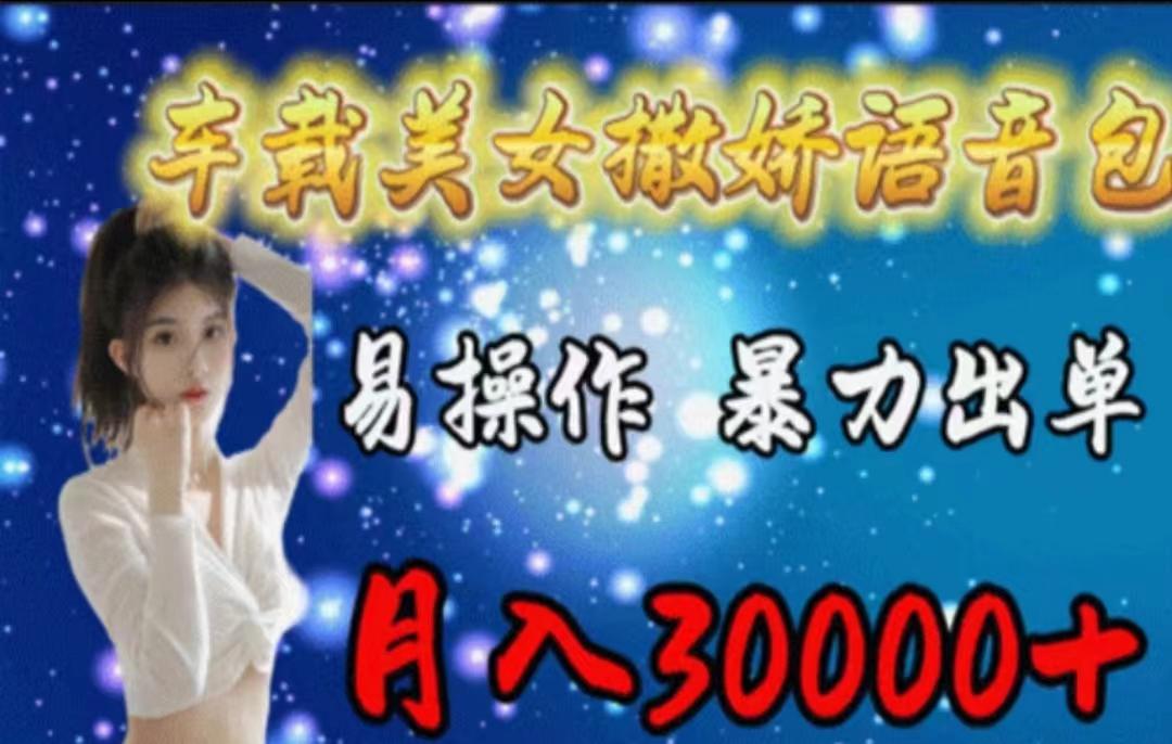 车载美女撒娇语音包,执行就出单,月入3000+,小白看完课程就能马上实操-蜜桃网创