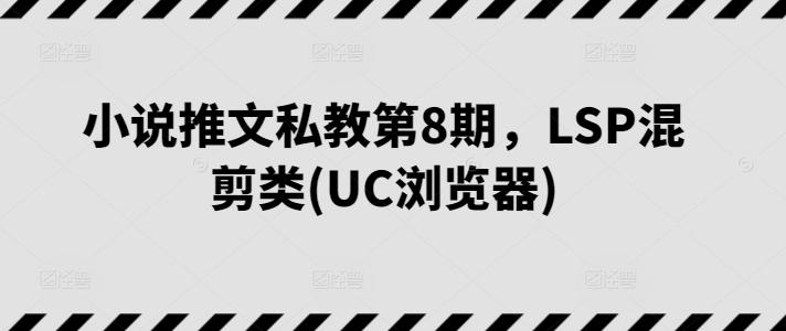 小说推文私教第8期,LSP混剪类(UC浏览器)-蜜桃网创