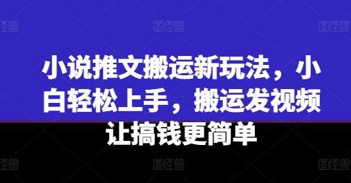 小说推文搬运新玩法，小白轻松上手，搬运发视频让搞钱更简单-蜜桃网创