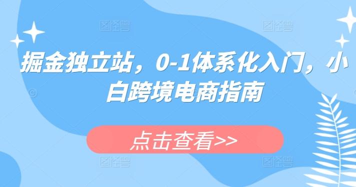 掘金独立站，0-1体系化入门，小白跨境电商指南-蜜桃网创