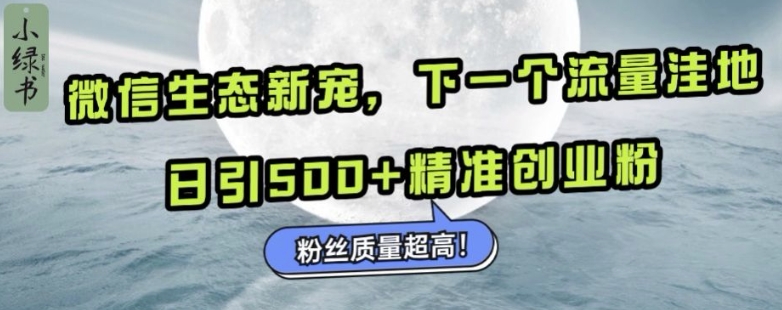 微信生态新宠小绿书:下一个流量洼地,日引500+精准创业粉,粉丝质量超高-蜜桃网创