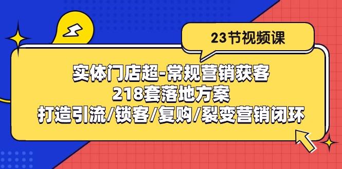 实体门店超-常规营销获客：218套落地方案/打造引流/锁客/复购/裂变营销-蜜桃网创