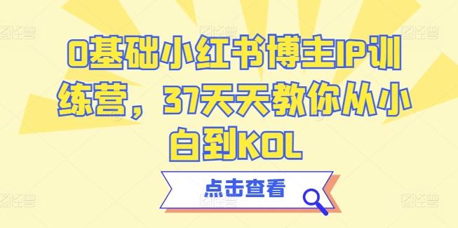0基础小红书博主IP训练营，37天天教你从小白到KOL-蜜桃网创
