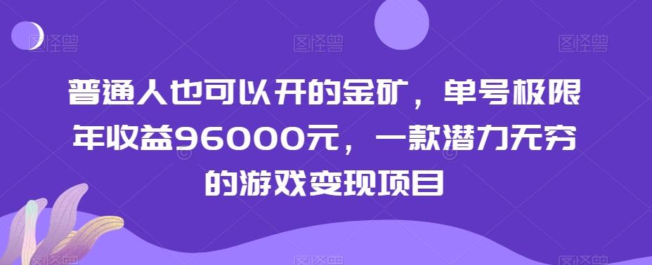 普通人也可以开的金矿,单号极限年收益96000元,一款潜力无穷的游戏变现项目【揭秘】-蜜桃网创
