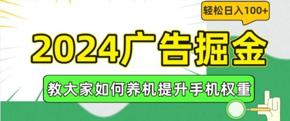 2024广告掘金，教大家如何养机提升手机权重，轻松日入100+【揭秘】-蜜桃网创