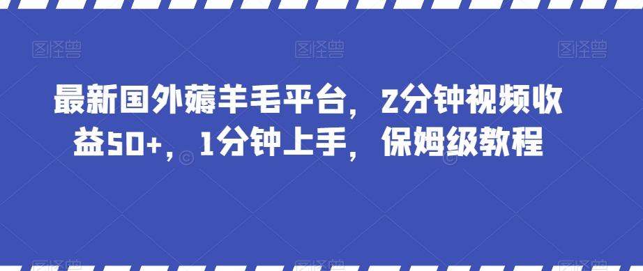 最新国外薅羊毛平台，2分钟视频收益50+，1分钟上手，保姆级教程【揭秘】-蜜桃网创