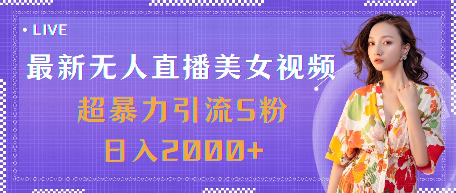 最新无人直播美女视频，超暴力引流S粉日入2000+-蜜桃网创
