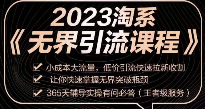 2023淘系无界引流实操课程,小成本大流量,低价引流快速拉新收割,让你快速掌握无界突破瓶颈-蜜桃网创