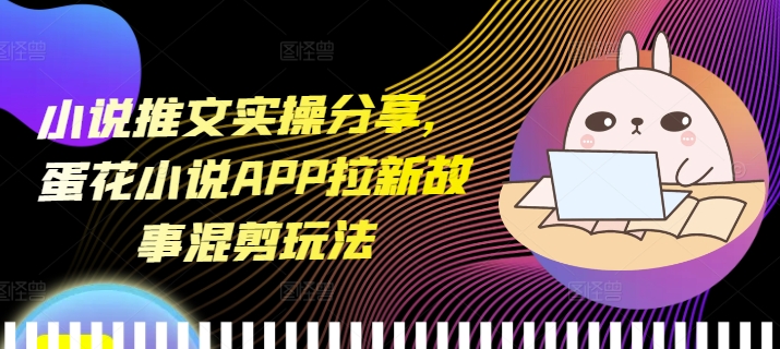 小说推文实操分享，蛋花小说APP拉新故事混剪玩法-蜜桃网创