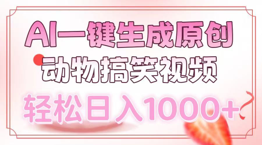 AI一键生成原创动物搞笑视频，轻松日入1000+-蜜桃网创