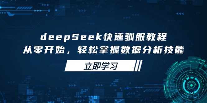 deepSeek快速驯服教程，从零开始，轻松掌握数据分析技能-蜜桃网创