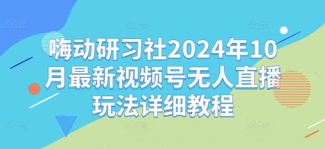 嗨动研习社2024年10月最新视频号无人直播玩法详细教程-蜜桃网创