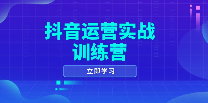 抖音运营实战训练营,0-1打造短视频爆款,涵盖拍摄剪辑、运营推广等全过程-蜜桃网创