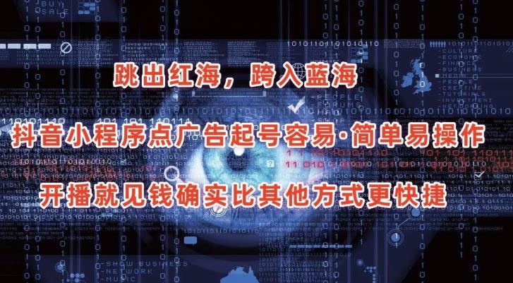 抖音小程序点广告项目，起号容易，简单易操作，开播就见有收益【揭秘】-蜜桃网创