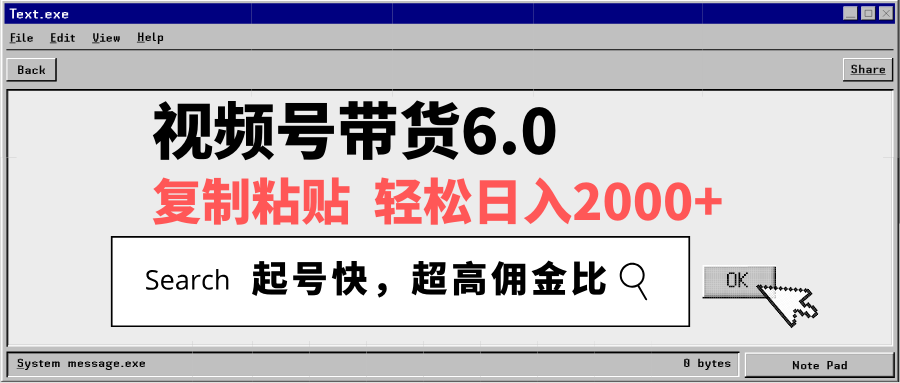 视频号带货6.0，轻松日入2000+，起号快，复制粘贴即可，超高佣金比-蜜桃网创