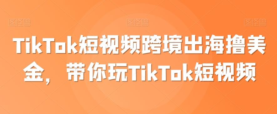 TikTok短视频跨境出海撸美金，带你玩TikTok短视频-蜜桃网创