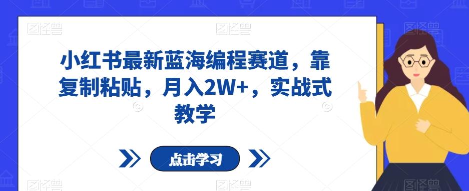 小红书最新蓝海编程赛道,靠复制粘贴,月入2W+,实战式教学【揭秘】
