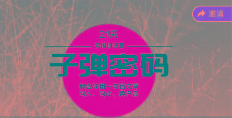 《子弹密码训练营》-用一句话文案勾人勾心卖产品,21天学到顶尖文案大师策略和技巧-蜜桃网创
