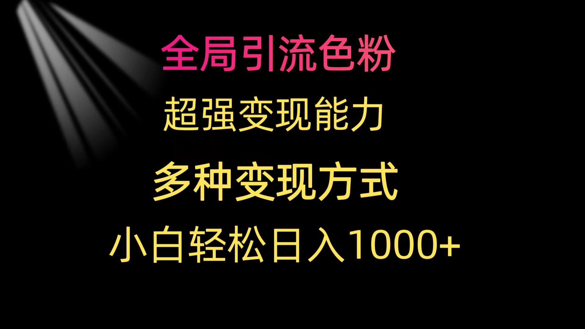 (9680期)全局引流色粉 超强变现能力 多种变现方式 小白轻松日入1000+-蜜桃网创