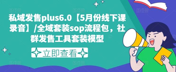 私域发售plus6.0【5月份线下课录音】/全域套装sop流程包，社群发售工具套装模型-蜜桃网创
