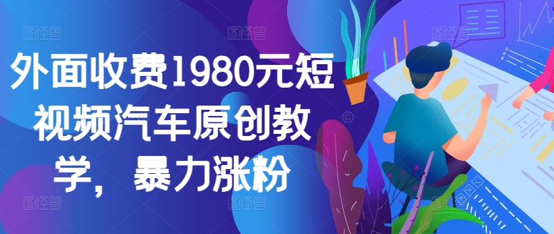 外面收费1980元短视频汽车原创教学，暴力涨粉-蜜桃网创