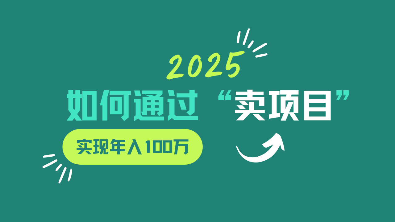 2025年如何通过“卖项目”实现年入100w-蜜桃网创