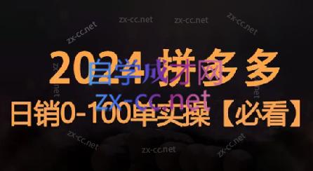 恒哥·2024拼多多日销0-100单实操-蜜桃网创