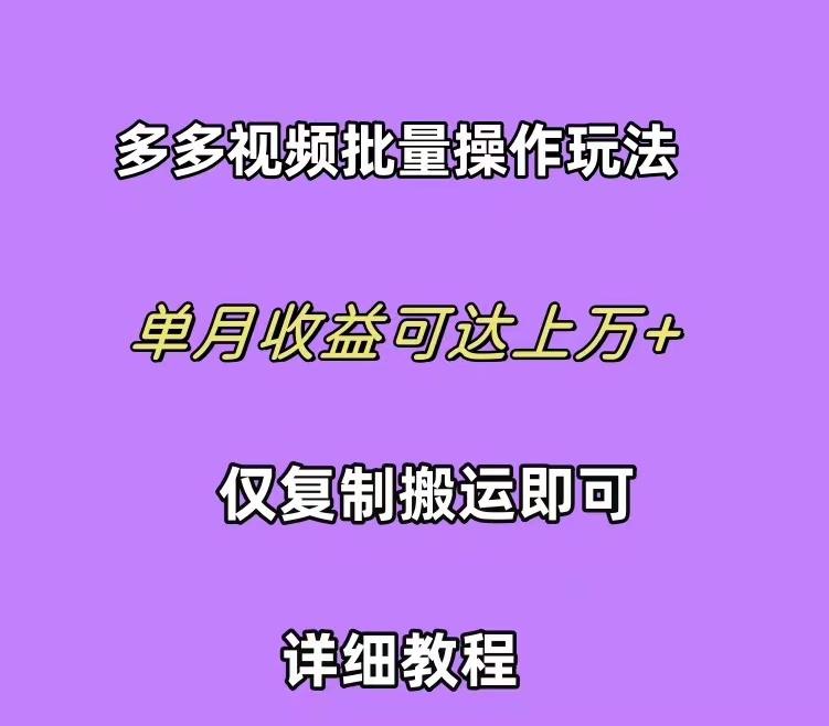 (10029期)拼多多视频带货快速过爆款选品教程 每天轻轻松松赚取三位数佣金 小白必…-蜜桃网创