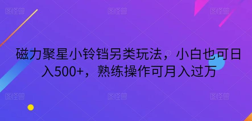 磁力聚星小铃铛另类玩法，小白也可日入500+，熟练操作可月入过万-蜜桃网创