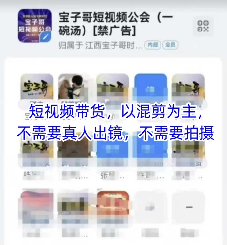 宝子哥头部团队短视频带货，以混剪为主，不需要真人出镜，不需要拍摄-蜜桃网创