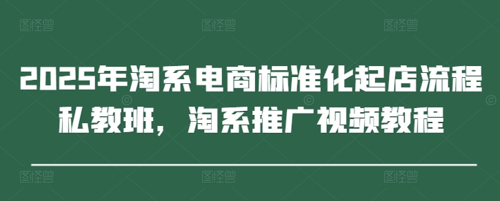 2025年淘系电商标准化起店流程私教班,淘系推广视频教程-蜜桃网创