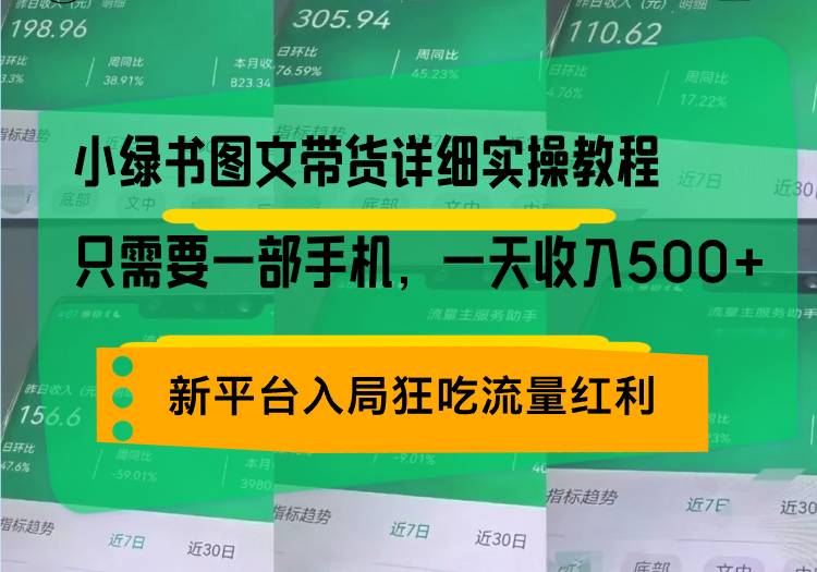 小绿书图文带货详细实操教程,只需要一部手机,一天收入500+,轻松变现-蜜桃网创