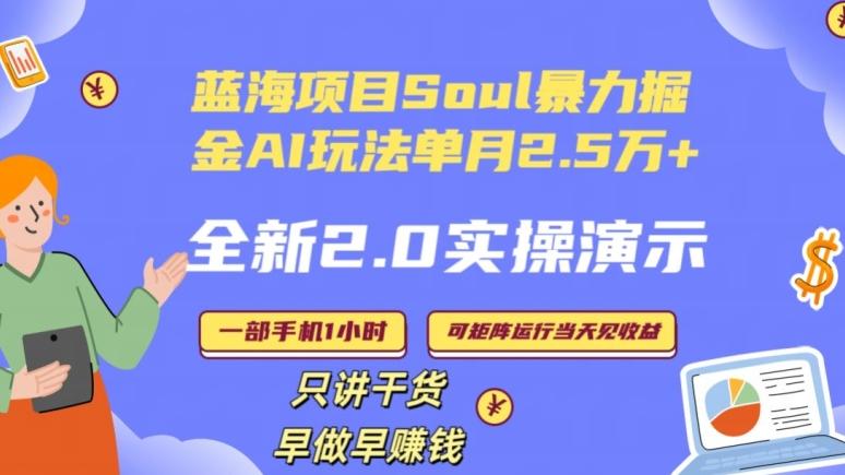 Soul怎么做到单月变现25000+全新2.0AI掘金玩法全程实操演示小白好上手【揭秘】-蜜桃网创