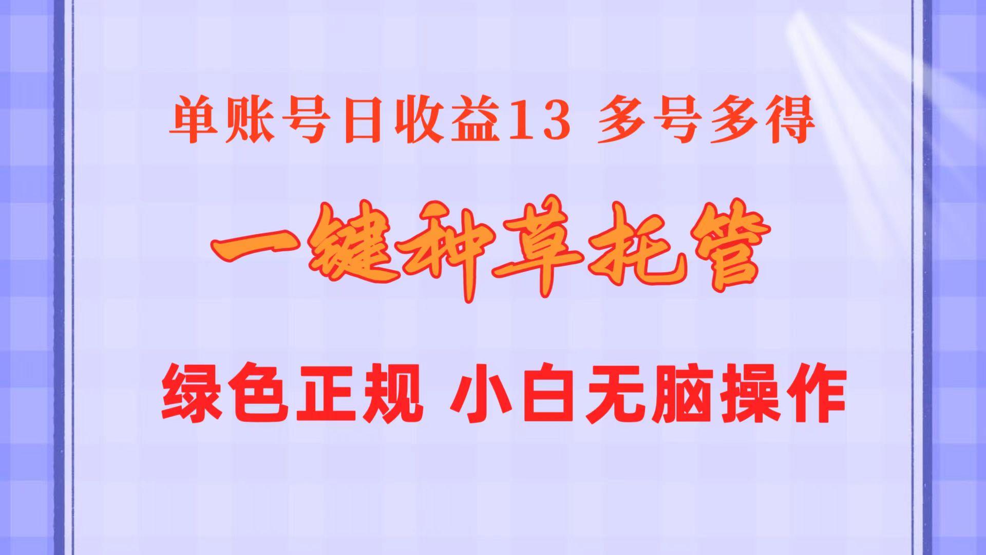 一键种草托管 单账号日收益13元  10个账号一天130  绿色稳定 可无限推广-蜜桃网创