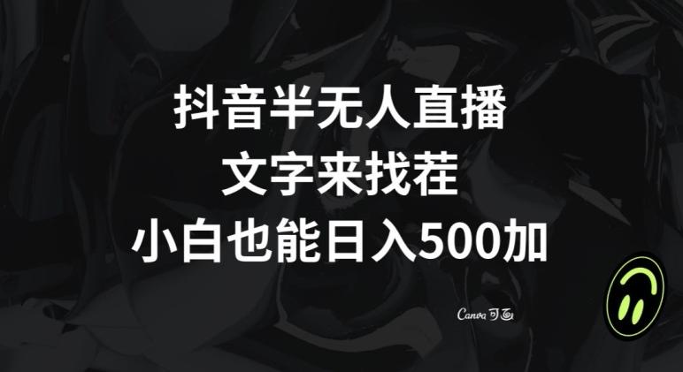 抖音半无人直播,文字来找茬小游戏,每天收益500+【揭秘】-蜜桃网创