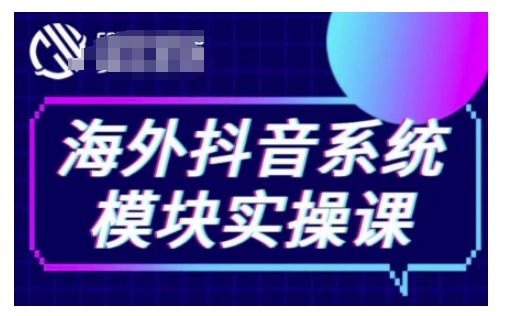 海外抖音Tiktok系统模块实操课，TK短视频带货，TK直播带货，TK小店端实操等-蜜桃网创