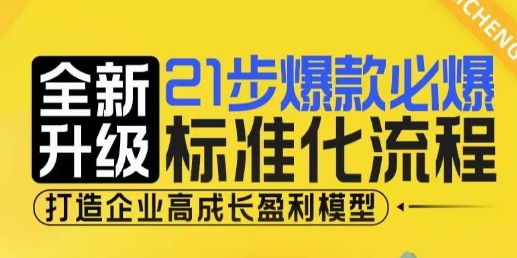 21步爆款必爆标准化流程，全新升级，打造企业高成长盈利模型-蜜桃网创