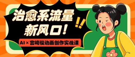 治愈系流量新风口，AI+宫崎骏动画创作实战课，从0到1打造爆款视频-蜜桃网创