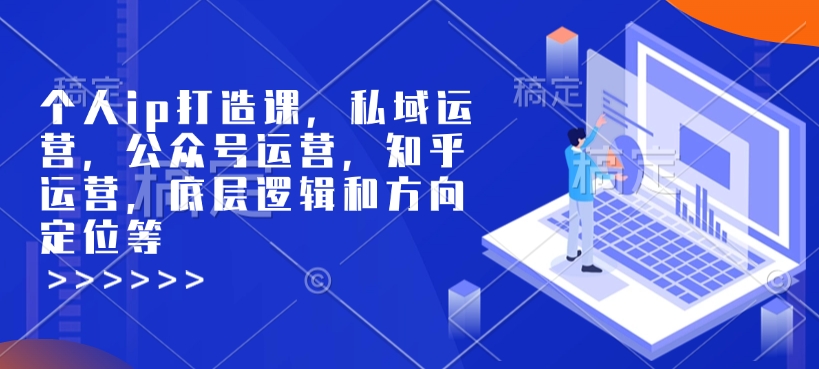 个人ip打造课，私域运营，公众号运营，知乎运营，底层逻辑和方向定位等-蜜桃网创
