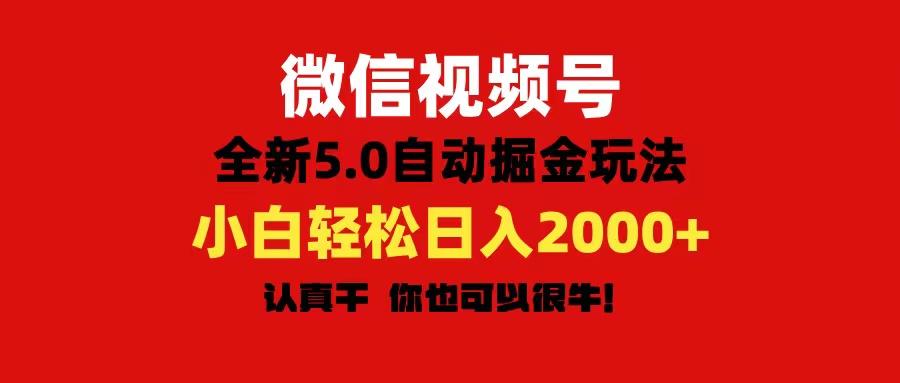 微信视频号变现，5.0全新自动掘金玩法，日入利润2000+有手就行-蜜桃网创