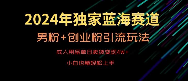 2024年独家蓝海赛道，成人用品单日卖货变现4W+，男粉+创业粉引流玩法，不愁搞不到流量【揭秘】-蜜桃网创