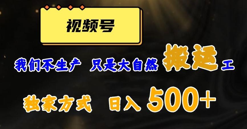 视频号轻松搬运日赚500+，一个1分钟1条原创视频【揭秘】-蜜桃网创