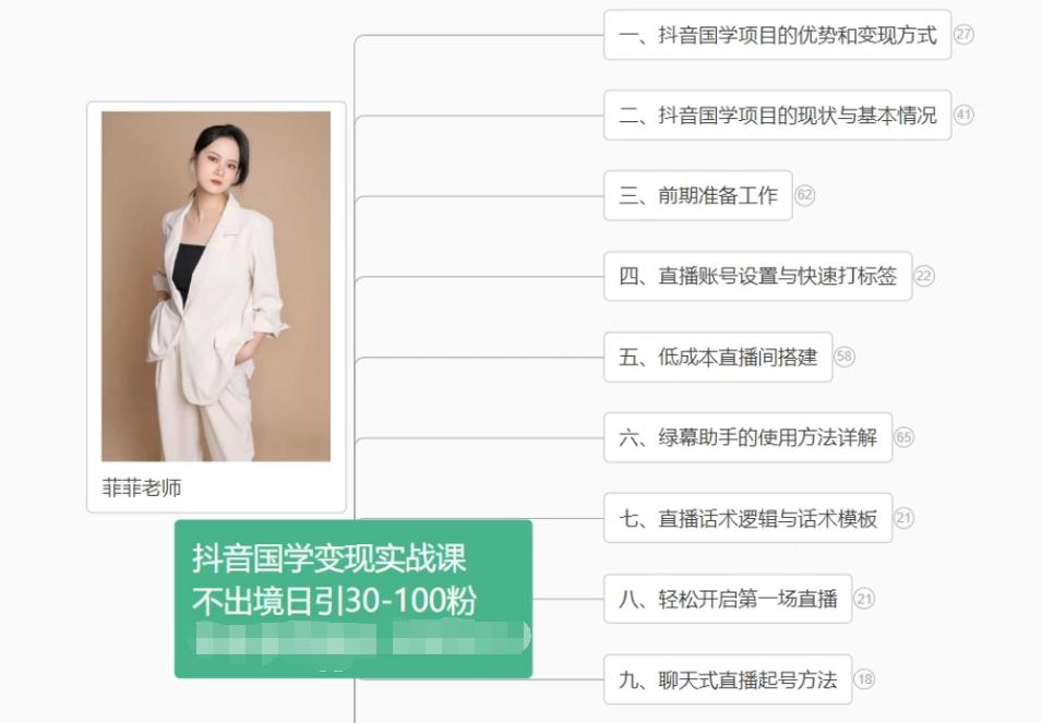 抖音国学变现项目：不出境日引30-100粉实战课程-蜜桃网创